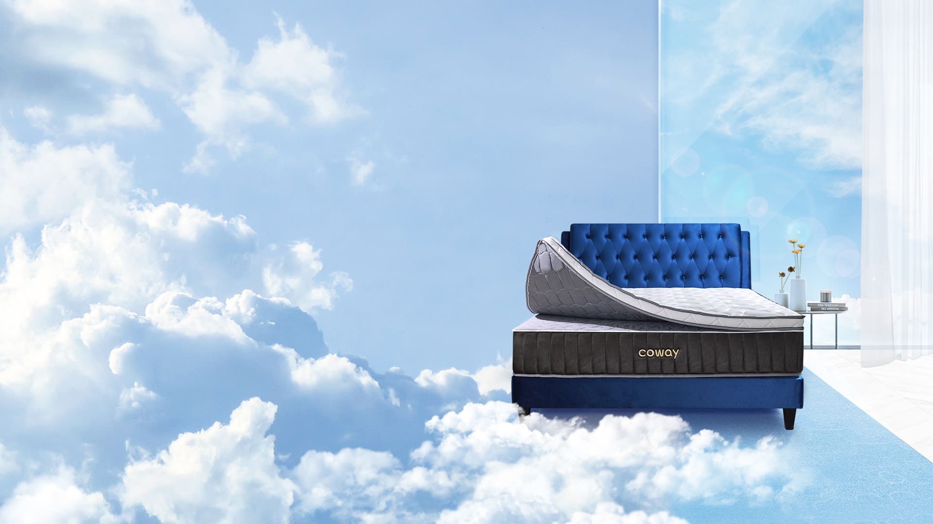 Coway mattress on a bed frame